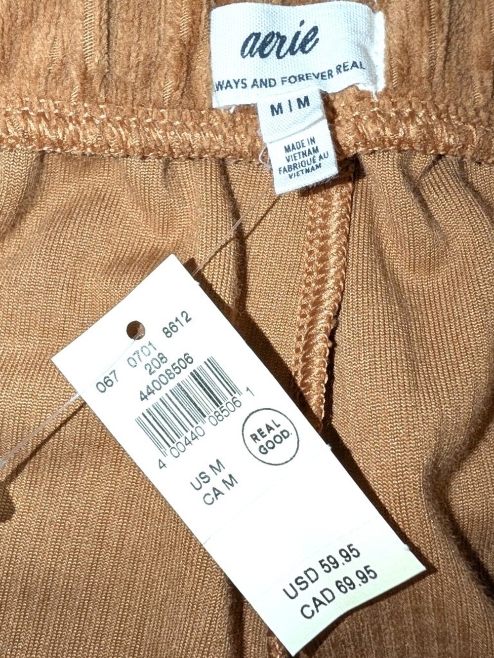 NWT Aerie | Corduroy Wide Leg Pull On Pants in Camel Tan | Size Medium - Picture 2 of 11